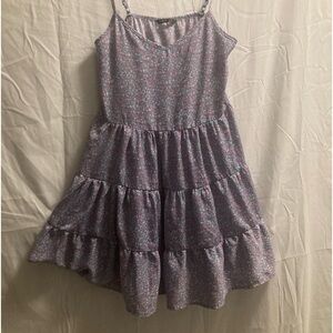 SHEIN Floral Layered Ruffle Hem Slip Dress